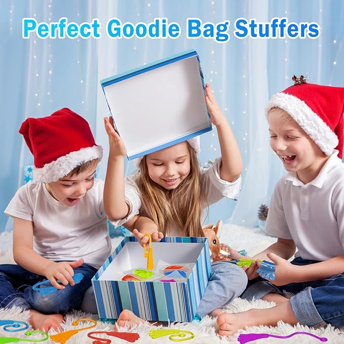 48PCS Sticky Hands Bulk Kids Party Favors Foot Shape Stretchy Sticky Hand Fidget Toys Kids Easter Basket Stuffers Birthday Goodie Bag Stuffers Treasure Box Toys for Classroom Prizes Party Supplies