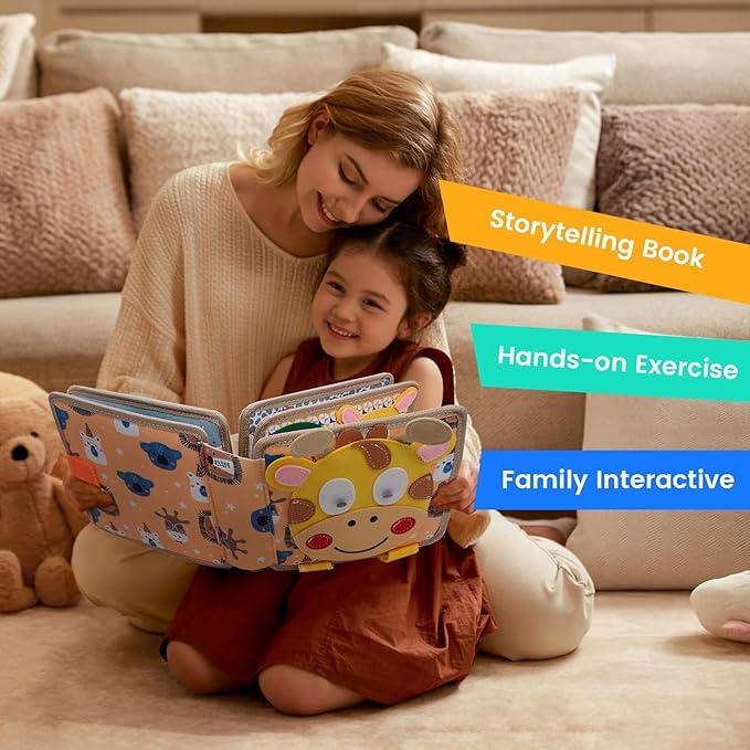 Montessori Busy Book for Toddlers 3, Busy Board Sensory Toys for Toddlers,Montessori Toys for 3+ Year Old Girls Gift,Toddler Travel Activities Educational Toys