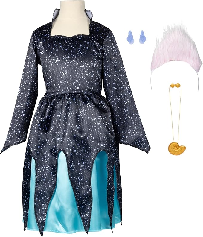Disney The Little Mermaid Ariel & Ursula Dress Up Trunk, Treasure Chest Includes Ariel and Ursula's Outfit Dresses with Accessories [Amazon Exclusive]