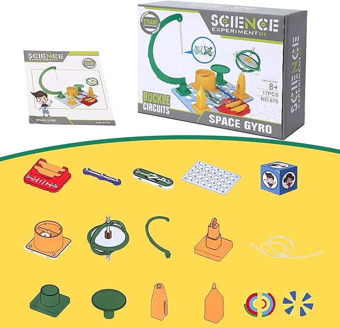 Science Kits for Kids Age 5-7,Exploration Kit Gyroscope Toys for Charged Magnetic Experiments,Science Educational Toys for Boys Girls Kids Age 8-12