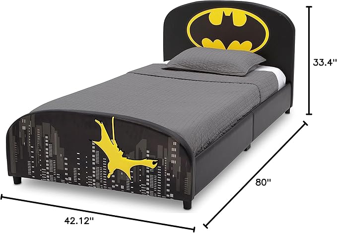 Delta Children Upholstered Twin Bed, DC Comics Batman