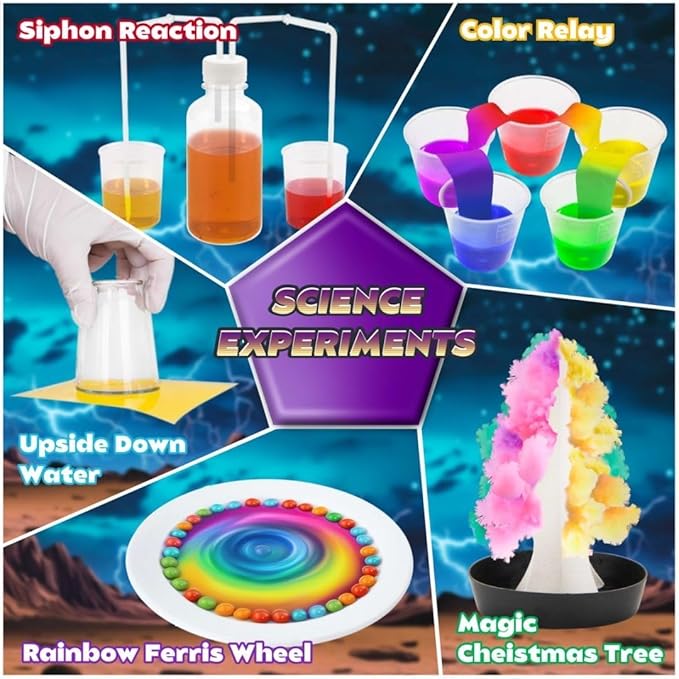 85+ Experiments Magic Kit for Kids Ages 3 4 5 6 7 8, STEM Toys for 9-12 Year Old Boys Girls, Educational Chemistry Physical Magic Tricks Learning Set for Kids Birthday Ideas