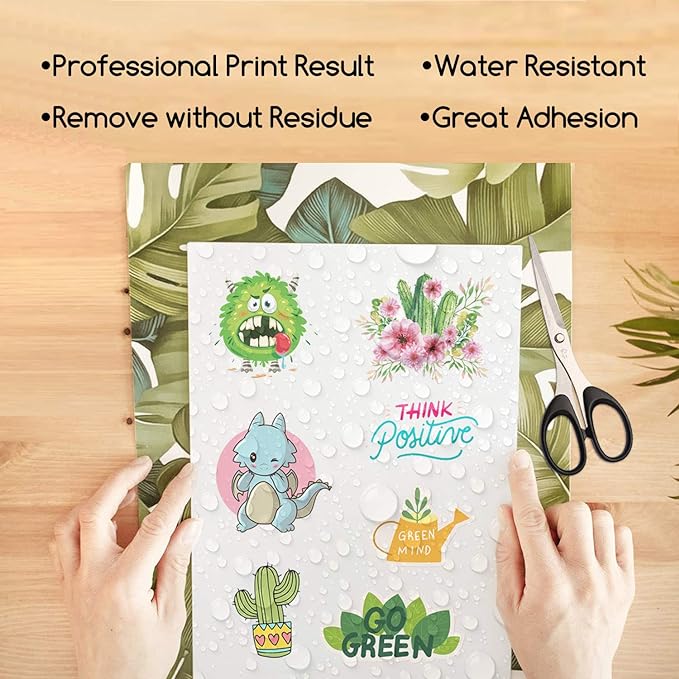 A-SUB 25 Sheets Vinyl Sticker Paper for Inkjet Printer - Glossy Printable Vinyl 8.5x11 Inch Waterproof Sticker Paper for DIY Any Decal You Like