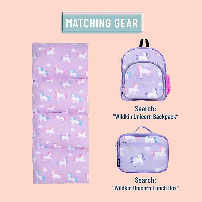 Wildkin Kids Floor Lounger: Ideal for Boys and Girls, Travel-Friendly, Perfect for Sleepovers - Pillow Lounger for Kids, Requires Standard Size Pillows Not Included (Unicorns)