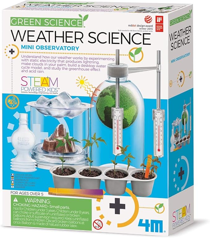 4M Toysmith: Green Science Kits Weather Science Kit, Exciting Activity to Help you Understand How our Weather Works, STEM, Mini Observatory, For Boys & Girls Ages 8 and up