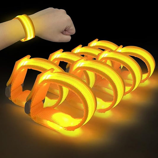 8pcs LED Light Up Bracelets Glow Flashing Wristbands Glow in The Dark Party Supplies for Wedding, Raves, Concert, Camping,Sporting Events, Party