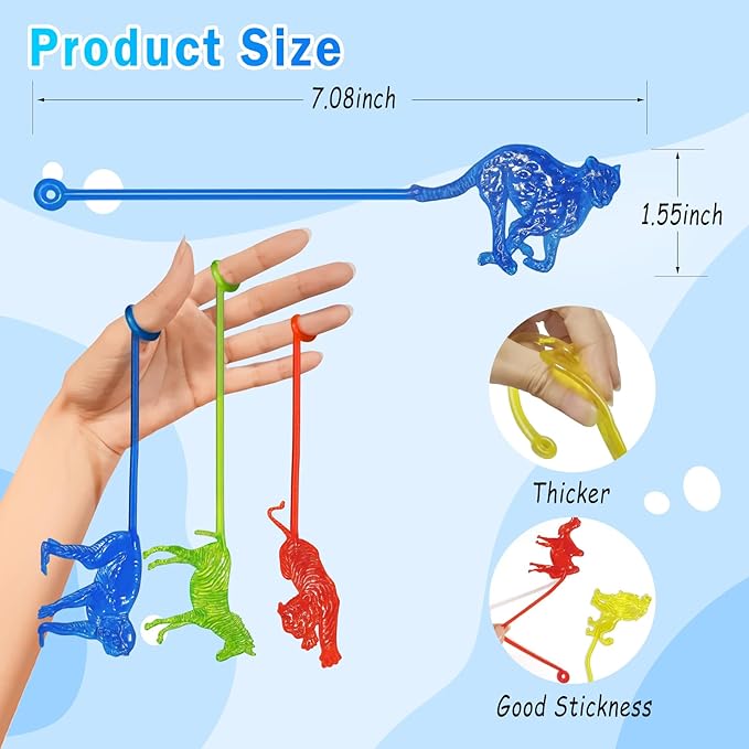 36PCS Sticky Hands Bulk Forest Animal Party Favors for Kids Stretchy Sticky Hand Fidget Toys Goodie Bag Stuffers Treasure Box Toys for Classroom Prizes Birthday Party Supplies Easter Basket Stuffers