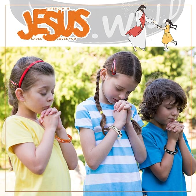 30Pcs WWJD Rubber Bracelets What Would Jesus Do Colorful Silicone Wristbands for Church Christian Jesus Bible Party Favors for Men Women Inspirational Motivational Bracelet Gifts