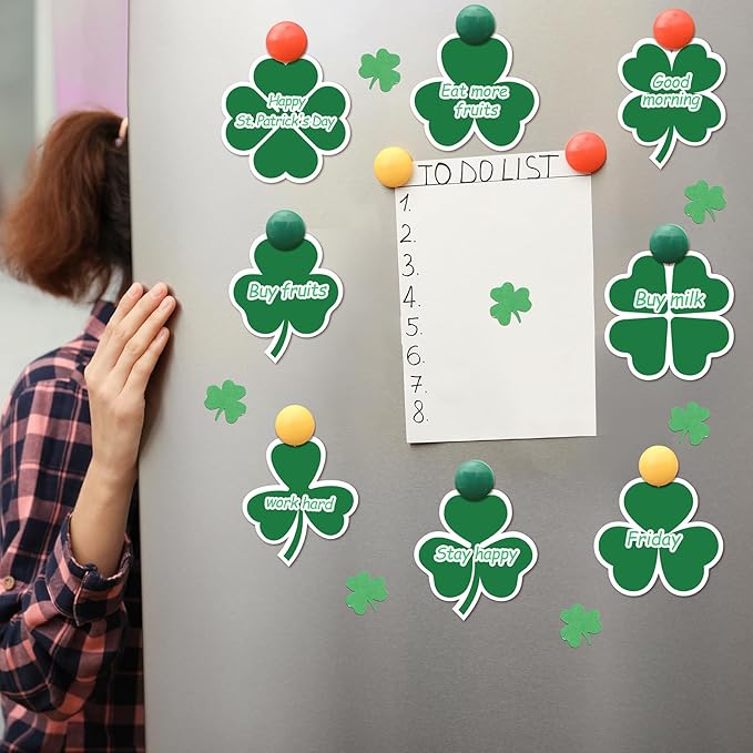 48 Pieces St. Patrick's Day Sticky Notes Shamrock Notes Pads Self-Adhesive Irish Sticky Memo Notes for School Office Home Supplies Students Teachers Presents St. Patrick's Day