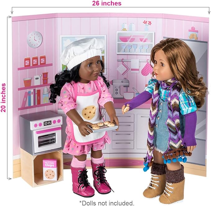 Adora Amazon Exclusive Amazing World Premium Quality Love to Bake Wooden Play Set with 20 Pieces Doll Accessories, Perfect Gift for Ages 6+