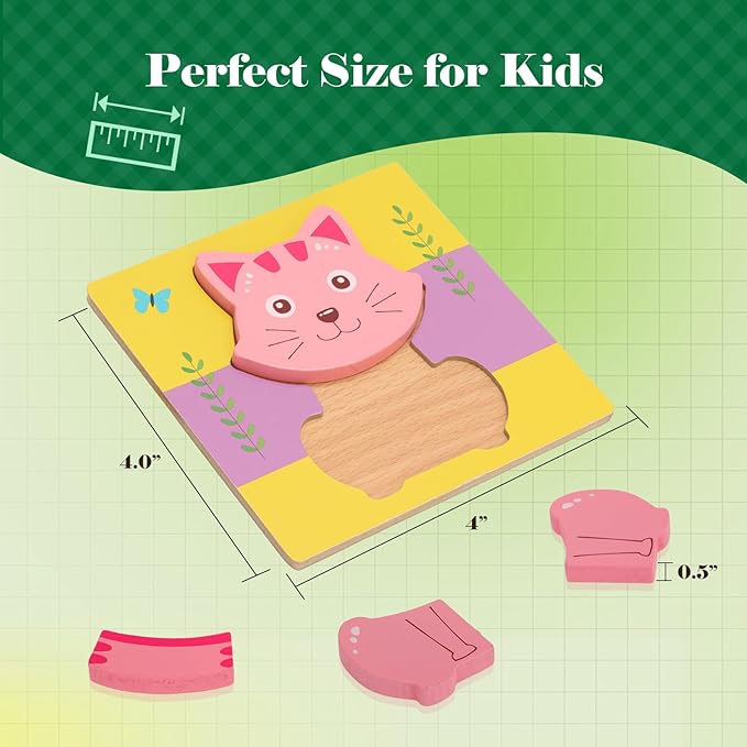 3 Pack Wooden Puzzles for Toddlers,Montessori Toys Puzzle for Kid 3 Year Old,Preschool Educational Learning Colorful Toys Gifts