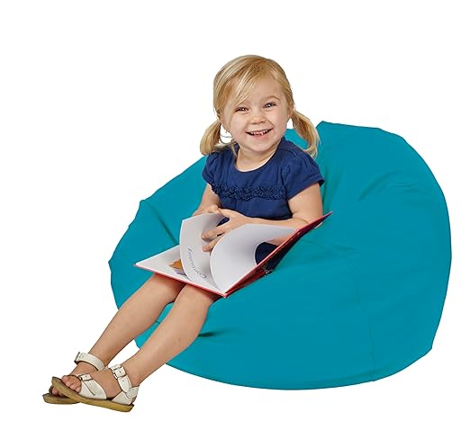 Factory Direct Partners 10477-TL SoftScape Classic 26" Junior Bean Bag Chair, Furniture for Kids, Libraries or Home - Teal