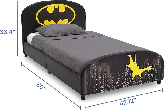 Delta Children Upholstered Twin Bed, DC Comics Batman