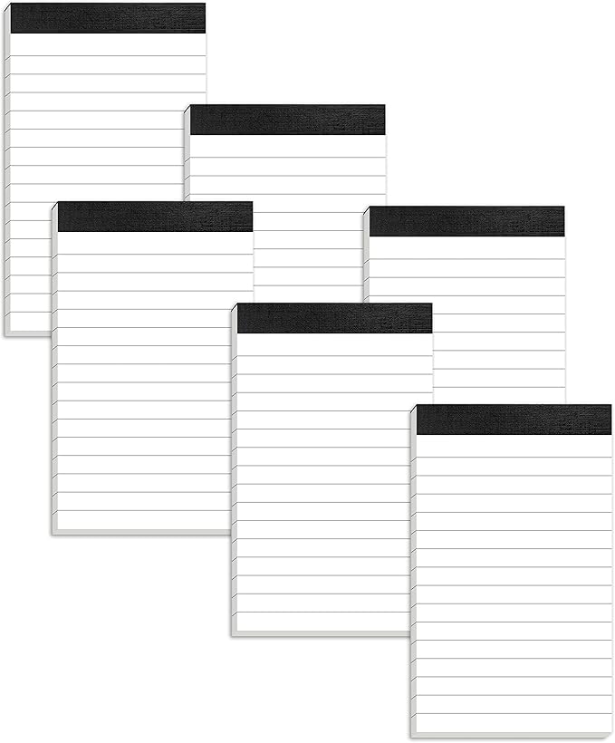 6 Pack Small Notepads Refills Memo Pads 3 x 5 Inch Lined Writing Note Pads with 30 Sheets Note Pad Paper in Each Pad Mini Pocket Notebook Refills for Taking Notes and Reminders Organization Planning