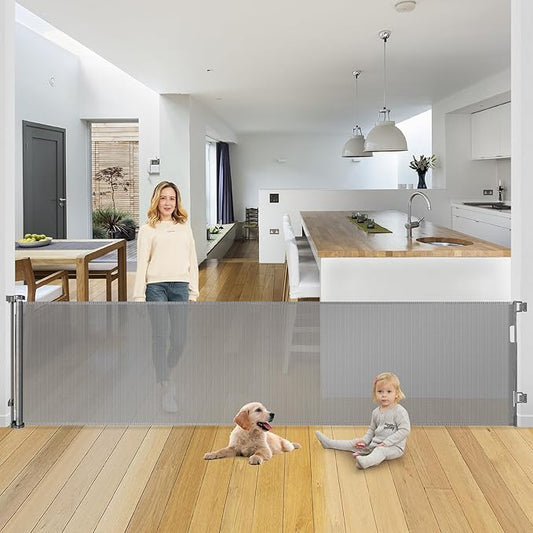 90 Inch Extra Wide Baby Gates Extra Wide Retractable Baby Gates for Dogs Indoor Outdoor Retractable Gate Super Wide Retractable Dog Gate Extra Long Baby Gate for Large Openings Extra Large Pet Gates