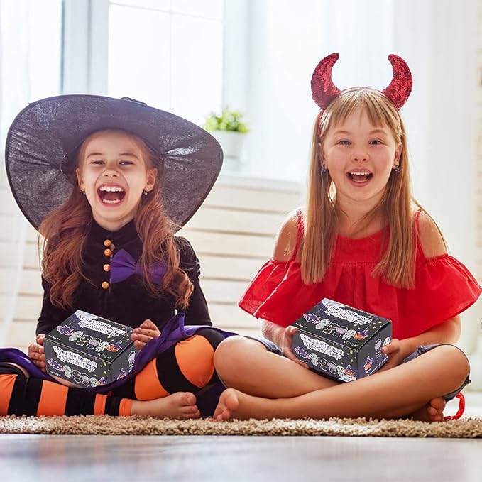 6 Packs-Halloween Squishies Toys Slow Rising, Gift Box Includes Ghost: Vampire,Pumpkin,Skull,Black Cat,Mummy,Bat, Halloween Soft Toys for Girls,Boys,Kids Party