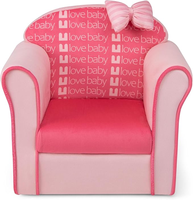 Costzon Kids Pink Couch, Children's Sofa Upholstered Armchair with Velvet Surface & High-Density Sponge, Lightweight Preschool Toddler Chair for Boys Girls Aged 1-3, Bedroom Playroom Gift Presents