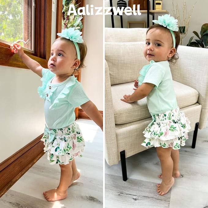 Aalizzwell Newborn Infant Baby Girls Summer Outfit