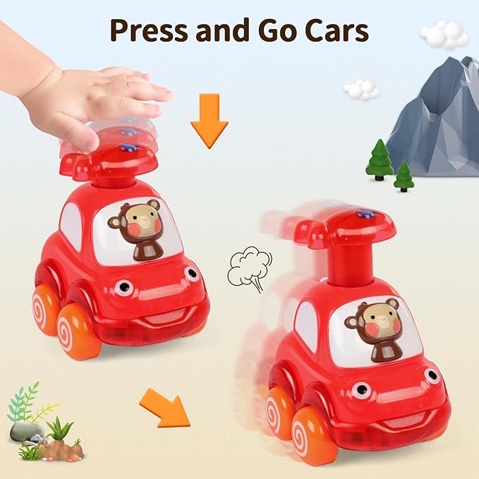 Amy&Benton Animal Car Baby Toys for 1 2 Year Old Boy|First Birthday Gifts for Toddler Toys Age 1-2|1 2 Year Old Boy Birthday Gift for Infant Toddlers