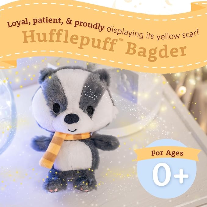 KIDS PREFERRED Harry Potter Hufflepuff Badger Plush Stuffed Animal with Yellow Stripped Scarf Hogwarts House Collectible for Babies, Toddlers, and Kids 6 Inches