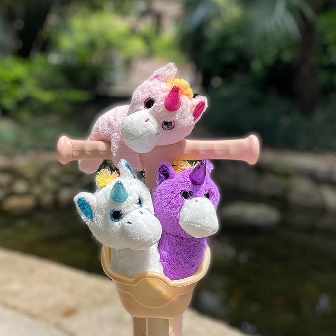 Unicorn Slap Bracelets Stuffed Animals - Plush Toy for Kids and Teens, Toddler Bed and Stroller Toys, Purple,8.5"