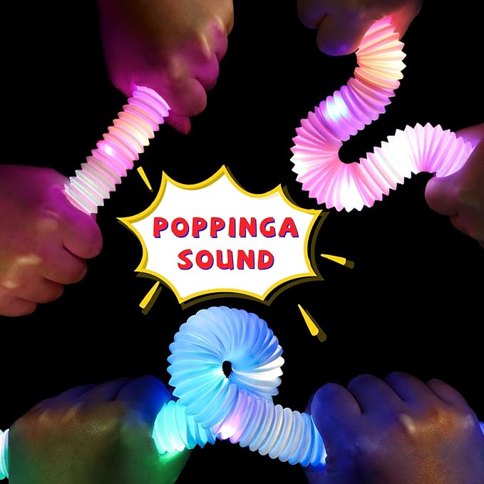 24 Pcs Light up Party Favors for Kids 4-8-12,Glow Sticks Bulk Bracelet Necklace Accessories for Kids,Neon Birthdayifts,Christmas Go Return Godie Bag Stocking Stuffer Fillers for Boys Girls