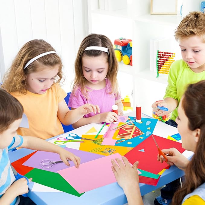 3 otters 200 Sheets Colored Card Stock, 180 GSM 10 Colors Construction Paper for Scrapbook, School Office Supplies