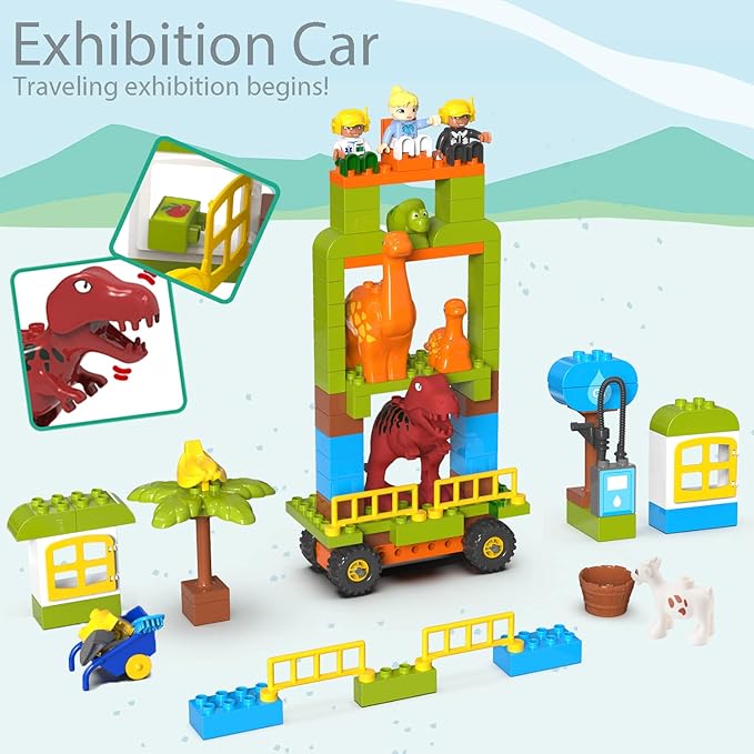 Kids Toys for 2 3 4 5 6 7+ Year Old Boys Toddlers Classic Brick Set, Dinosaurs, Car, Figures, Build, Learn and Play, Educational Interactive Creative DIY Toy Compatible with All Major Brands