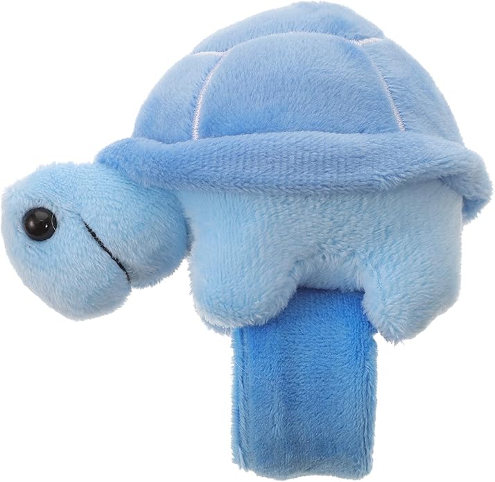 Animals Slap Bracelet Turtle Snap Bands Plush Slap Wristband Stuffed Animal Slap Plush Hug Slap Wristband for Party Favors Supplies Sky-Blue