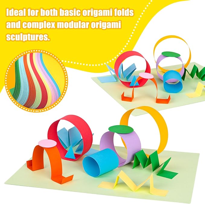 3 otters 200 Sheets Colored Card Stock, 180 GSM 10 Colors Construction Paper for Scrapbook, School Office Supplies