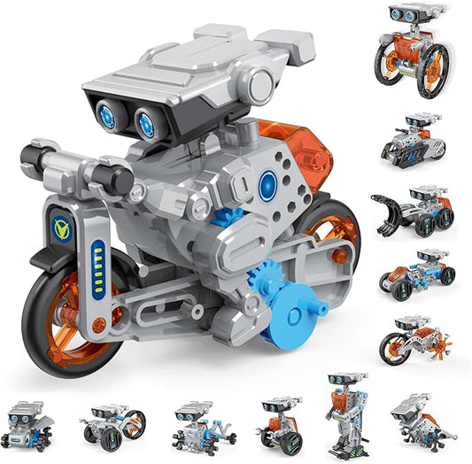 AESGOGO 12-in-1 Electric Robot Kit, STEM Projects Toys for Kids Age 8-12 Birthday Gifts, DIY Building Science Experiment Kit Battery Powered Education for Boys Girls Aged 8 9 10 11 12 13 14 Years Old