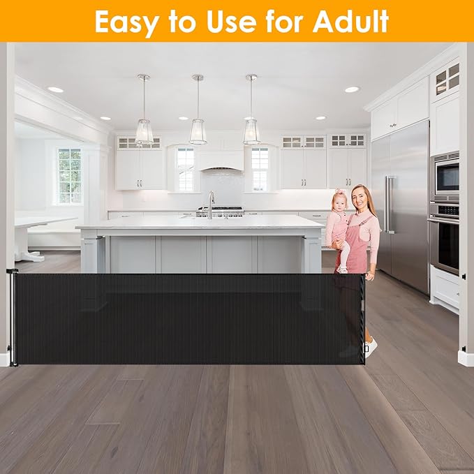 180 Inch Extra Wide Dog Gates for The House Extra Wide Retractable Dog Gate for Doorway Indoor Extra Long Baby Gate for Large Openings Retractable Baby Gate Outdoor Baby Gate for Deck Outdoor Dog Gate