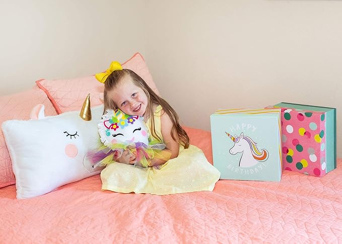 Ruckus Kids Unicorn Pillow Craft – DIY Cute Colorful Fleece Knot Pillow Kit – No-Sew Easy-to-Make Arts and Craft Kit for Kids– Unicorn Bedroom Decor