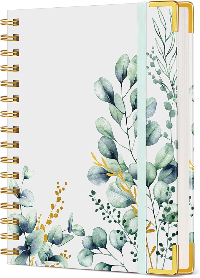Aesthetic Spiral Notebook Journal for Women, 160 Pages Lined Notebooks 5.75” x 8.38”, A5 Hardcover Spiral Journals with 100 GSM Thick Paper, Cute College Ruled Notebook for Writing Work School