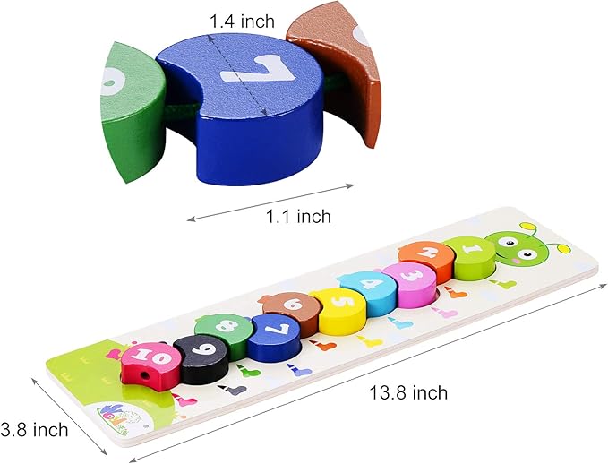 Beestech Wooden Lacing Toy, Montessori Toys for Toddlers, 2, 3 Year Olds, Wooden Puzzles, Preschool Activities, Fine Motor Skills Early Educational Toys for 2, 3 Year Old Toddlers, Boys, Girls