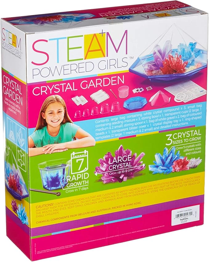 4M Toysmith, STEAM Powered Girls Crystal Garden, Chemistry DIY Stem Toy, for Girls Ages 10+