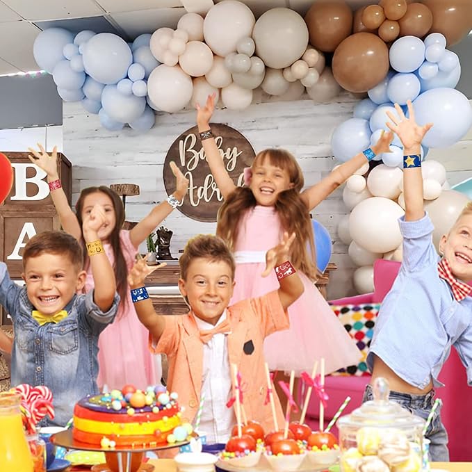 60PCS Western Party Favors Slap Bracelets Cowboy Cowgirl Bracelets Horse Wristbands for Western Themed Party Baby Shower Kids Birthday Party Supplies Decorations