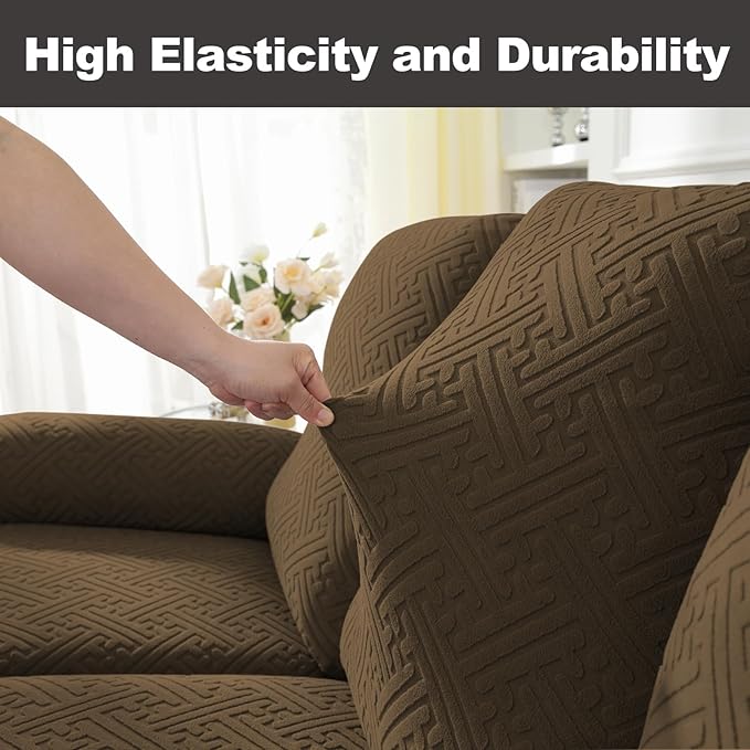 NORTHERN BROTHERS Recliner Chair Covers, Lazy Boy Recliner Covers, Stretchy Cover for Recliner Chairs, Brown