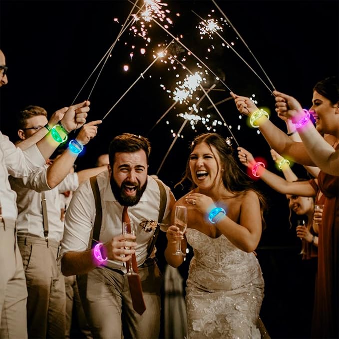 20 Pcs LED Glow Bracelets Sound Activated LED Bracelets Light Up Bracelets Music Control Color Changeable Party Favors for Rave, Concerts,Wedding,Birthday,Carnival,Valentine's Day,Class Reward
