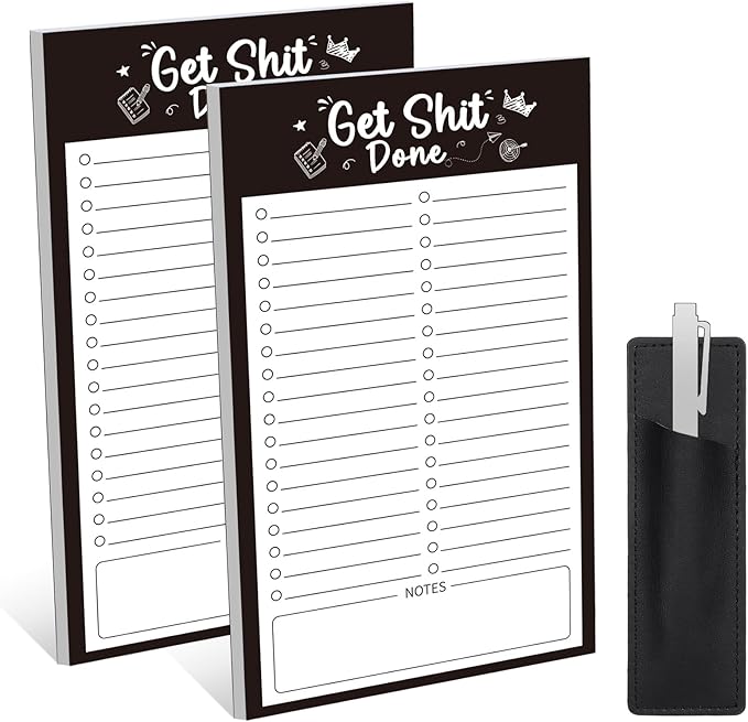 2 Pack Grocery List Magnet Pad for Fridge with Pen Holder, Total 120 Sheets Magnetic Note Pad for Fridge Full Back Magnet Shopping List, To Do List, Memo Notepads, 4.5x7.5"(Simple Style)