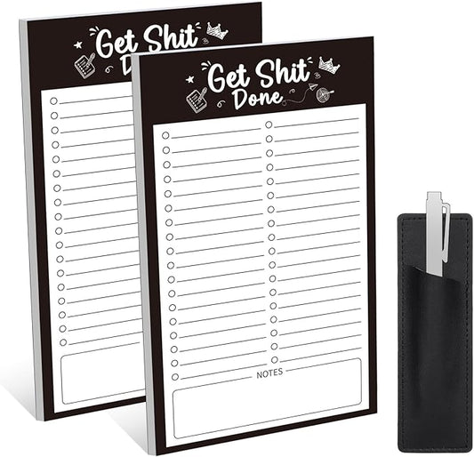 2 Pack Grocery List Magnet Pad for Fridge with Pen Holder, Total 120 Sheets Magnetic Note Pad for Fridge Full Back Magnet Shopping List, To Do List, Memo Notepads, 4.5x7.5"(Simple Style)