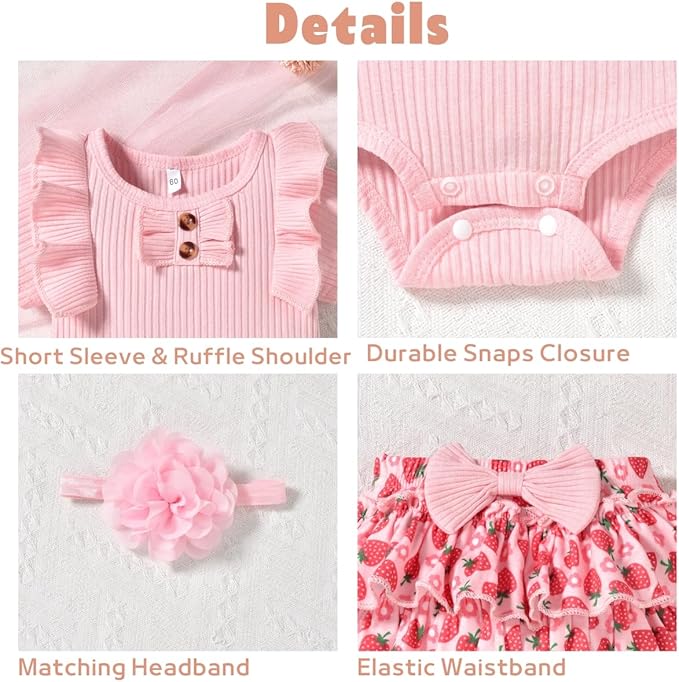 Aalizzwell Newborn Infant Baby Girls Summer Outfit