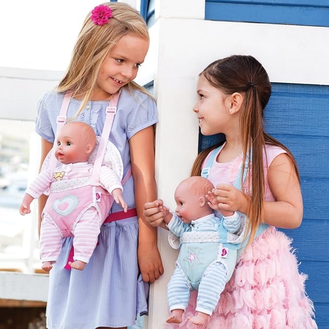 Adora GiggleTime 15Girl Vinyl Weighted Soft Body Toy Play Baby Doll with Laughing Giggles and Harnessed Wrap Carrier Holder for Children 2+, 15 inches (20153009)