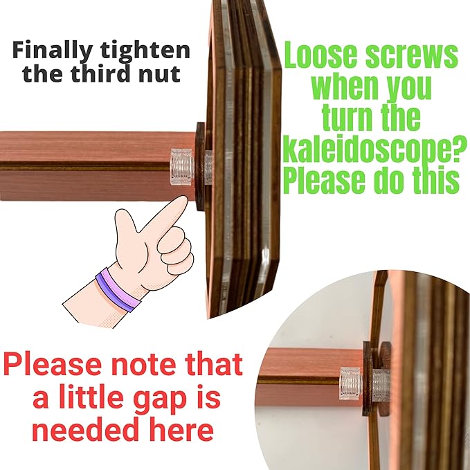 2PCS Natural DIY Kaleidoscope Kit, New Wooden Magic Rotating Kaleidoscope Making Set for Nature Lovers, Best Gift, Outdoor Classic Handmade Education Toys for Kids