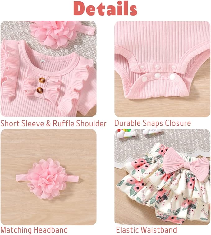 Aalizzwell Newborn Infant Baby Girls Summer Outfit