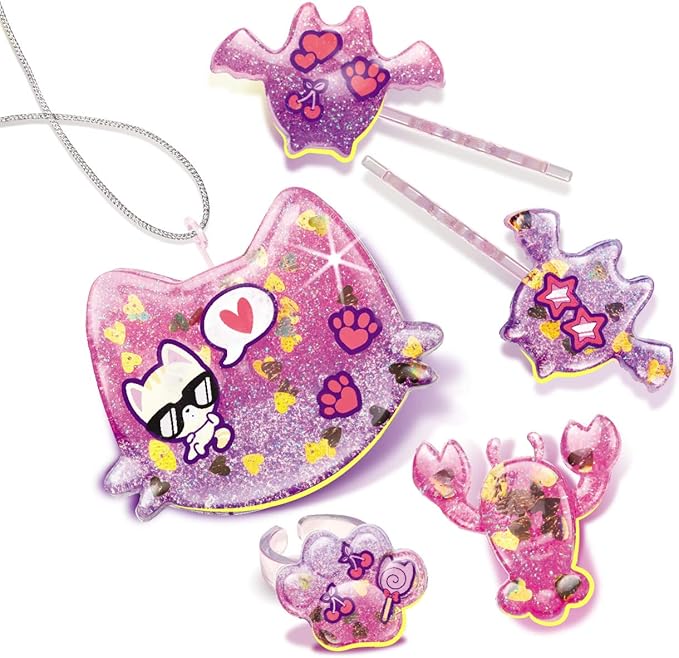 Animals Jewelry Pack - Quick & Easy DIY Resin Inspired Craft Activity Kit for Kids Ages 7 & Up, Multicolor (10878)