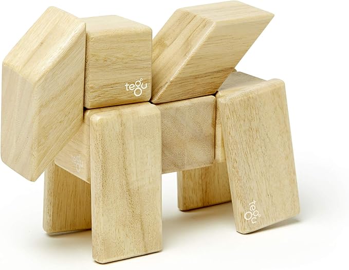 24 Piece Tegu Magnetic Wooden Block Set, Natural, 1-99 years old