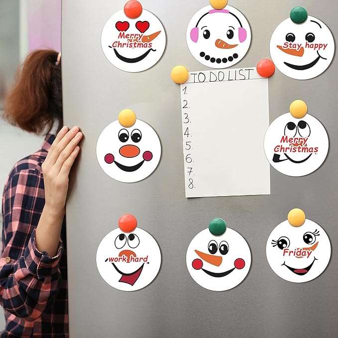48Pcs Christmas Snowman Face Sticky Notes Cute Snowman Expression Memo Notes Self-Adhesive Winter Memo Notes for Christmas Winter School Office Home Supplies Student Teacher Present 12 Styles