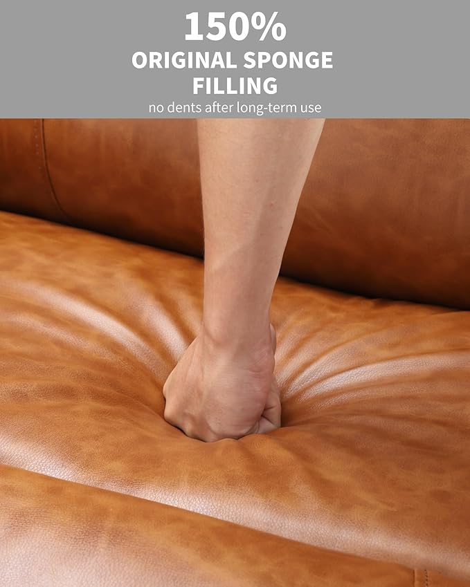 27'' Leather Recliner Chair Oversized, Overstuffed Manual Recliner Chair, Single Sofa for Adults, with Cup Holder and Side Pockets, for Living Rooms, Max Weight 400 lbs, Vintage Leather