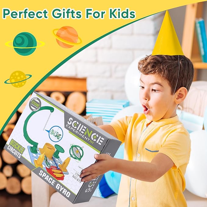 Science Kits for Kids Age 5-7,Exploration Kit Gyroscope Toys for Charged Magnetic Experiments,Science Educational Toys for Boys Girls Kids Age 8-12